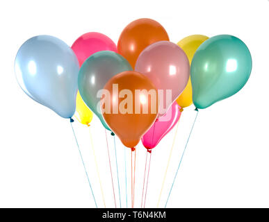 Colorful balloons isolated on white Stock Photo