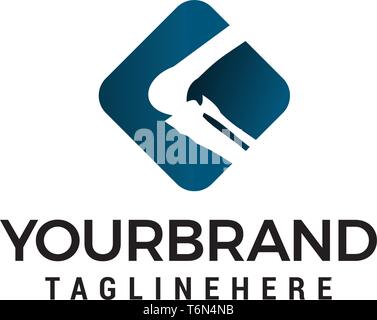 hinge bone logo design concept template vector Stock Vector