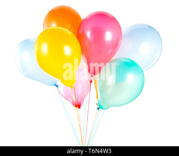 colorful balloons isolated on white Stock Photo