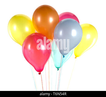 Color balloons isolated on white Stock Photo - Alamy