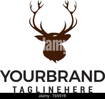 head deer logo design concept template vector Stock Vector