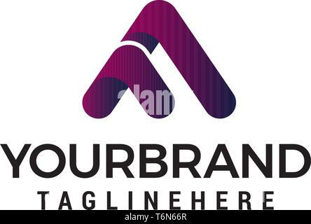 letter a technology logo design concept template vector Stock Vector