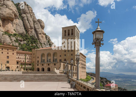 Overview Santa Maria de Montserrat monastery. Catalonia, Spain. Stock Photo