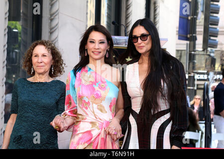 May 1, 2019 - Los Angeles, CA, USA - LOS ANGELES - MAY 1:  Rhea Perlman, Lucy Liu, Demi Moore at the Lucy Liu Star Ceremony on the Hollywood Walk of Fame on May 1, 2019 in Los Angeles, CA (Credit Image: © Kay Blake/ZUMA Wire) Stock Photo