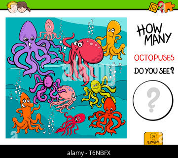 counting octopus characters educational game for kids