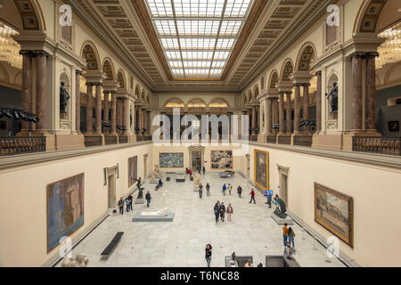 Royal Museums of Fine Arts of Belgium Interior, Musées Royaux des Beaux-Arts de Belgique, Koninklijke Musea voor Schone Kunsten van België main hall. Stock Photo