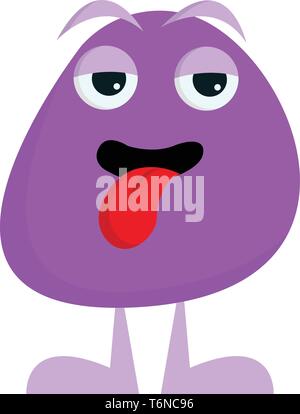 A purple monster with two big eyes vector color drawing or illustration Stock Vector