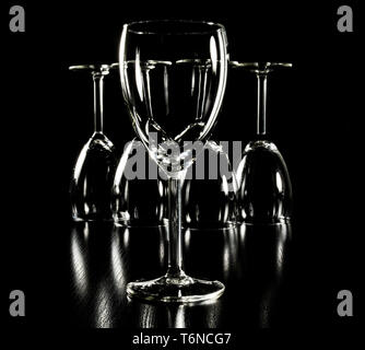 Wine Glasses Silhouette Stock Photo