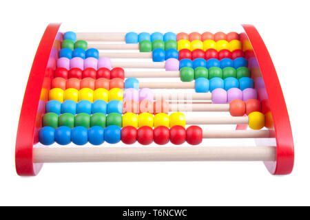 Wooden abacus isolated on white Stock Photo