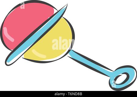 A rattle toy for new born babies in plastic vector color drawing or illustration Stock Vector