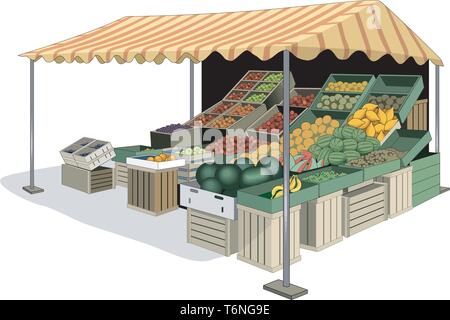 A vector illustration of farmers market scene Stock Vector Image & Art ...