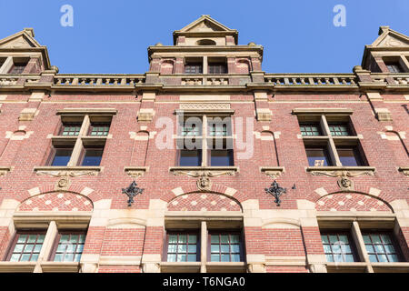 Facade old Dutch brick stone manion of the Hague Stock Photo