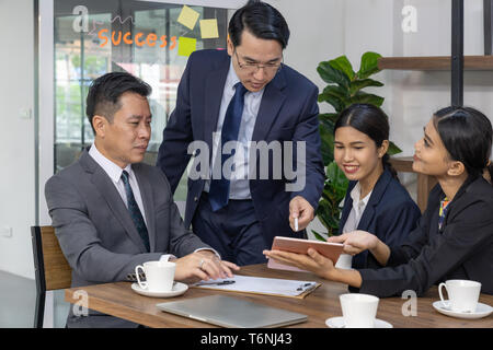 Business meeting in cafe Stock Photo