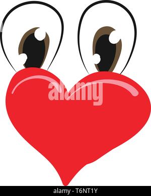 Emoji of a red heart with heart-shaped black lips and eyes rolled down  looks so cute and lovely vector color drawing or illustration Stock Vector  Image & Art - Alamy