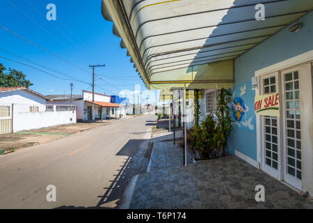 Abadiania, Goias, Brazil - March 30 2019: Casa de Dom Inácio de Loyola, Abadiania, Goias, Brazil meditation outdoor place and the empty city streets Stock Photo