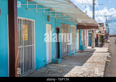 Abadiania, Goias, Brazil - March 30 2019: Casa de Dom Inácio de Loyola, Abadiania, Goias, Brazil meditation outdoor place and the empty city streets Stock Photo