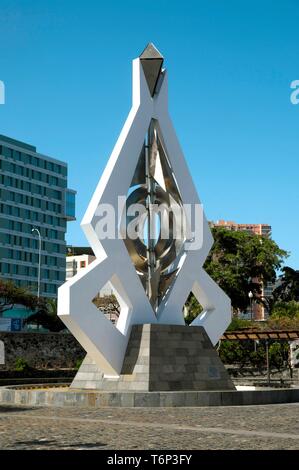 Wind sculpture by Cesar Manrique, Santa Cruz de Tenerife, Tenerife, Canary Islands, Spain Stock Photo