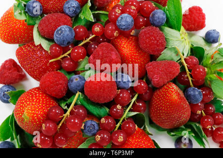 mix berries on a white background Stock Photo