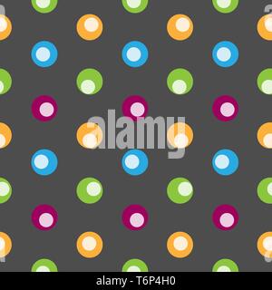 Color polka dot abstract seamless pattern on a grey background. Vector illustration Stock Vector