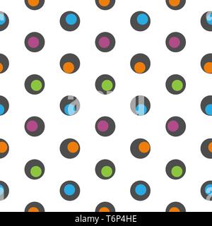 Funny polka dot abstract seamless pattern. Vector illustration Stock Vector