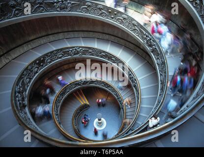 Visitor's stairs as a double spiral in the Vatican City, Rome, Italy, Europe Stock Photo