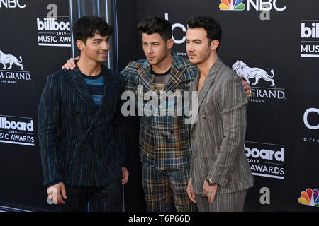 Las Vegas, NV, USA. 1st May, 2019. The Jonas Brothers at the 2019 Billboard Music Awards at the MGM Grand Garden Arena in Las Vegas, Nevada on May 1, 2019. Credit: Damairs Carter/Media Punch/Alamy Live News Stock Photo