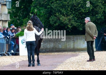 Badminton, Gloucestershire, UK. 02nd May, 2019. Nicola Wilson. GBR. Bulana. Trot Up. Mitsubishi Motors Badminton Horse Trials. Rolex Grand Slam Event. Horse Trials. Eventing. Badminton. Gloucestershire. United Kingdom. GBR. {01}/{05}/{2019}. Credit: Sport In Pictures/Alamy Live News Stock Photo