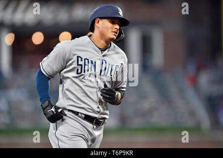 Atlanta, Ga, Usa. 01st May, 2019. San Diego Padres Infielder Manny 