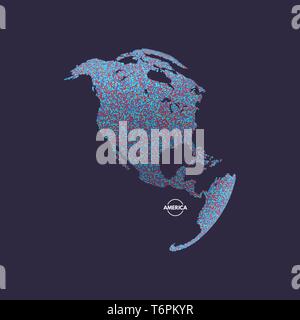 North and South America. Earth globe. Global business marketing concept. Dotted style. Design for education, science, web presentations. Stock Vector