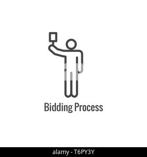 New Business Process Icon - Bidding procedure phase Stock Vector