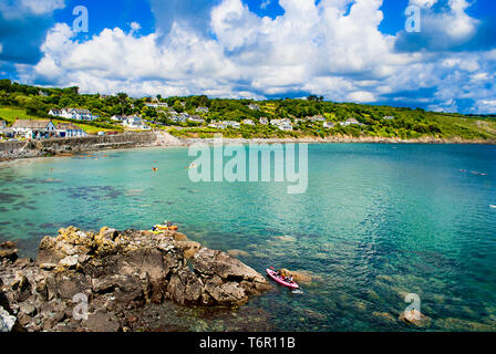 The beautiful village of Coverack, Cornwall in the UK on a summer's day. Stock Photo