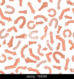 Pink arrows. Seamless pattern background. Vector illustration. Design for wrapping paper. Stock Vector