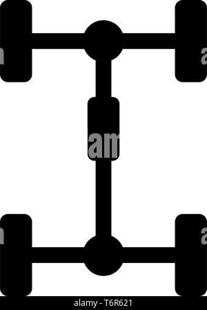 Undercarriage Chassis Carriage for car Vehicle frame icon black color vector illustration flat style simple image Stock Vector