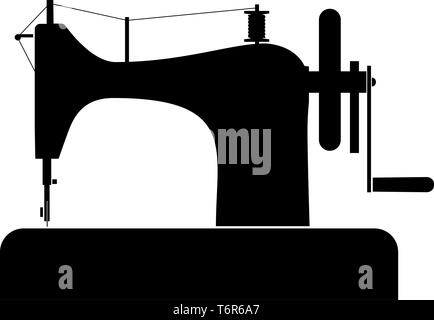 Stitching machine Sewing machine Tailor equipment vintage icon black color vector illustration flat style simple image Stock Vector