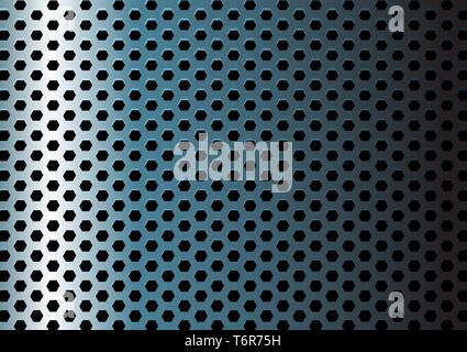 Metal texture / pattern with hexagon holes Stock Vector