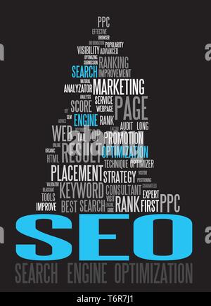 SEO - Search Engine Optimization poster for your web Stock Vector
