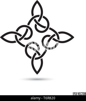 Celtic knot, intertwined endless ribbons symbol vector illustration Stock Vector