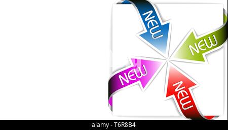 Set of new colorful corner ribbons - arrows pointing at the content (vector) Stock Vector