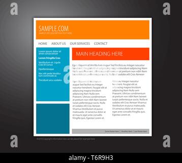 Simple customizable website template on dark background Stock Vector