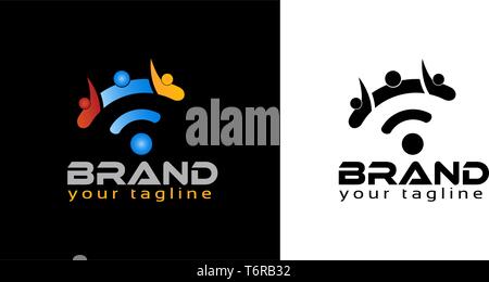 People online logo template, stock logo. Vector Illustration. see more images related Stock Vector
