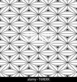 Abstract geometric pattern seamless pattern. Interlocking triangles background. Mosaic texture. Regular repeating triangular shapes. For cloth. Stock Vector