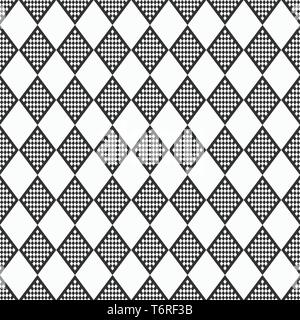 Checkered geometric seamless pattern with small jagged square shapes.  Abstract monochrome black and white texture. Checker chess background, repeat  ti Stock Vector Image & Art - Alamy