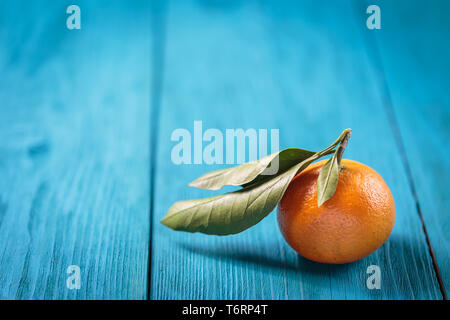 Fresh mandarin oranges fruit with leaves Stock Photo