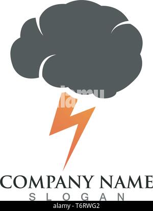 Brain flash logo and symbol vector Stock Vector