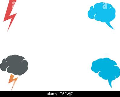 Brain flash logo and symbol vector Stock Vector