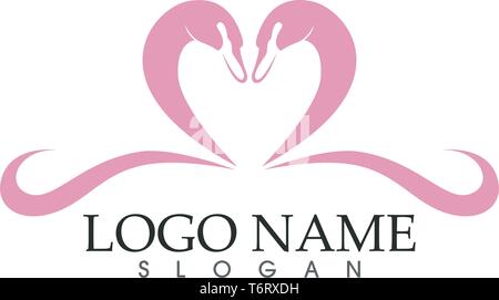 Swan logoand symbols icons vector Template Stock Vector