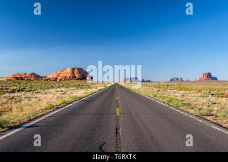 Empty scenic highway in Monument Valley Stock Photo