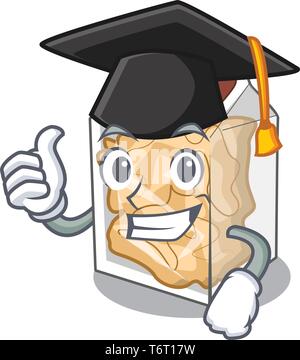 Graduation pork rinds in a cartoon jar Stock Vector