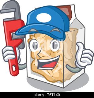 Plumber pork rinds in the character plastic Stock Vector