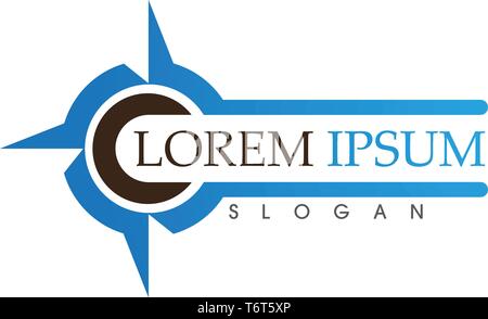 Compass signs and symbols logo vector app.. Stock Vector